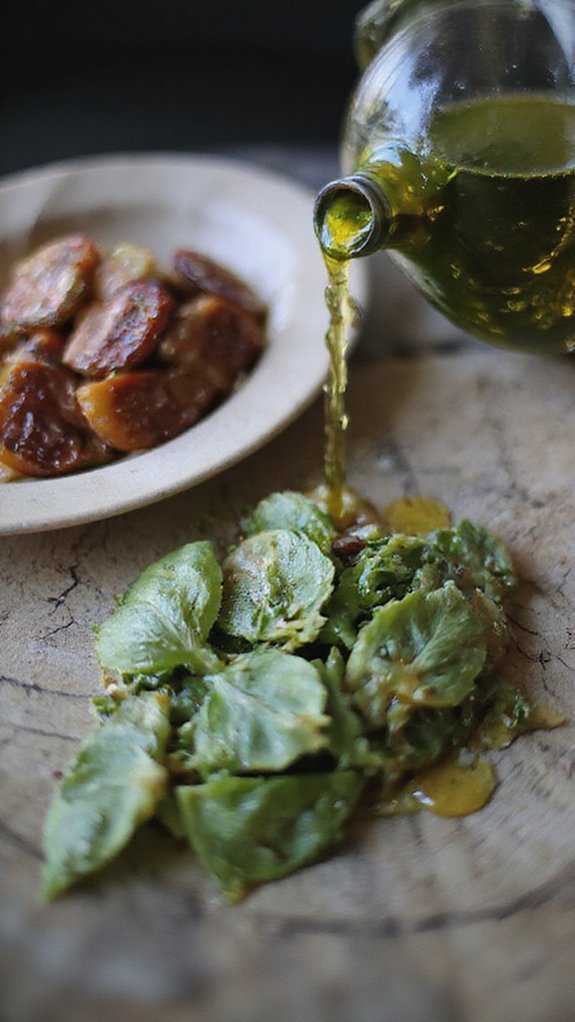basil oil and sun dried tomatoes