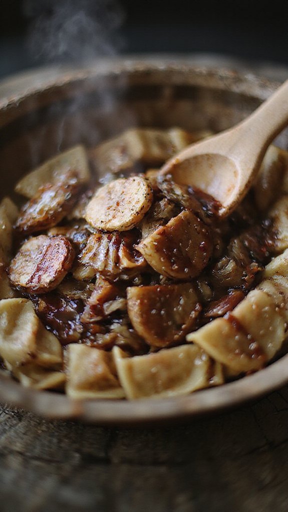 caramelize onions simmer pasta