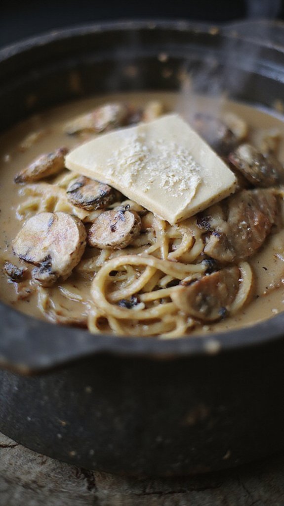 cooking pasta building flavor