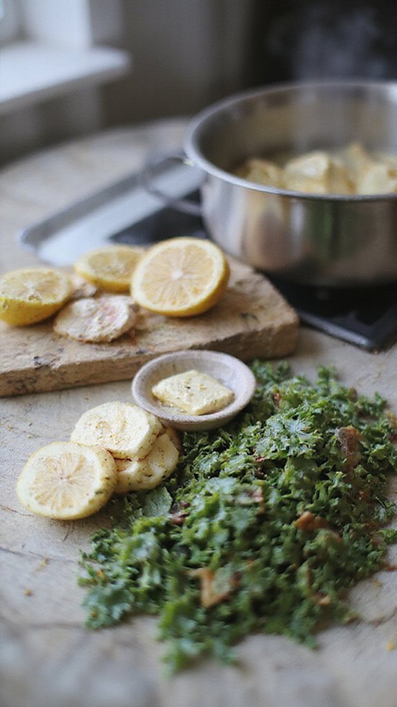 gather fresh herbs carefully