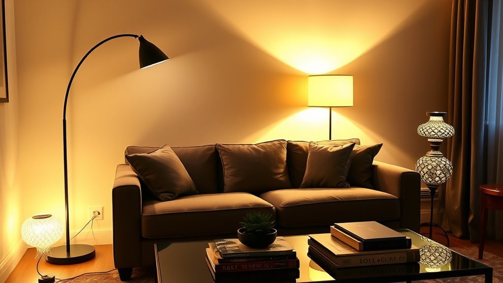 layered lighting with lamps