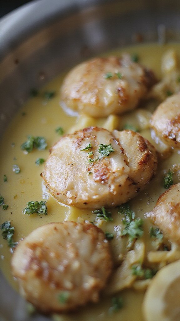 perfectly seared fresh scallops