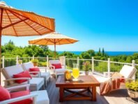 summer outdoor lounge setup
